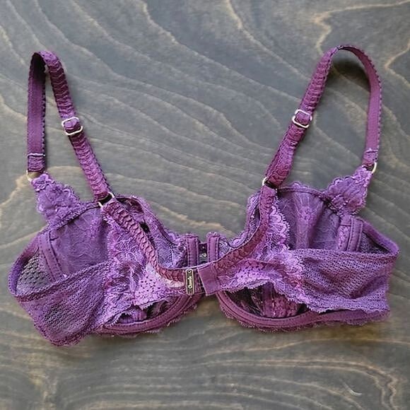 Chantelle Opéra fig/blackberry Stretch Lace Demi Bra 38B - Picture 10 of 16